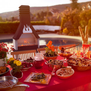 Barbecue in calcestruzzo a legna Design Sarom Prometeo 2