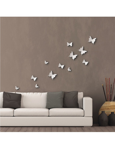 Crearreda Spring Decor decorazione adesiva per pareti 3D Farfalla bianco 12pz ambientata