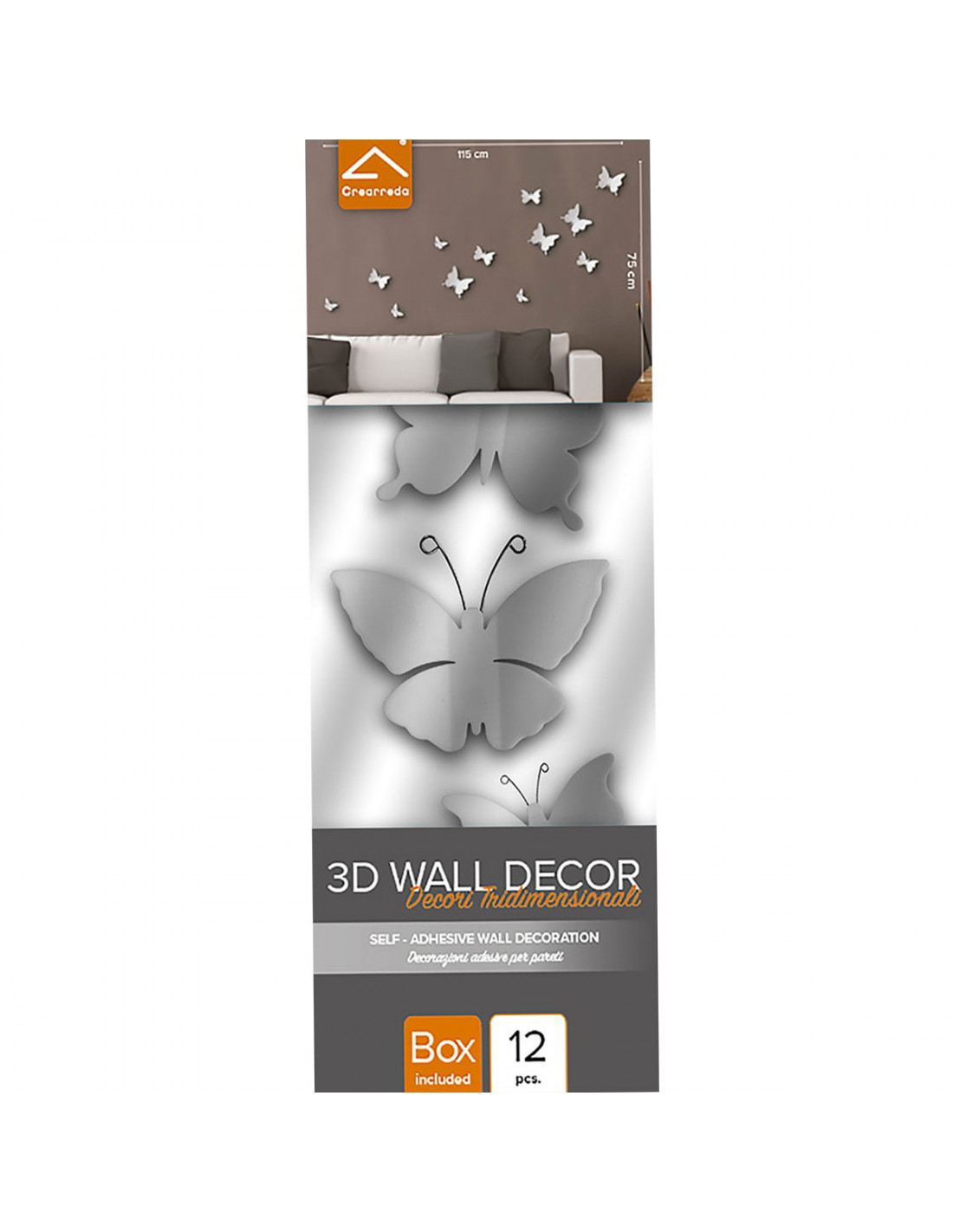 Crearreda Spring Decor decorazione adesiva per pareti 3D Fiori bronzo 8pz