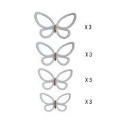 Crearreda Spring Decor decorazione adesiva per pareti 3D Farfalle bianco 12pz