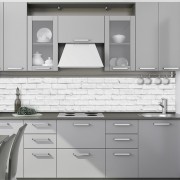 Pannello paraschizzi cucina adesivo da parete Mattoni bianchi ambientato