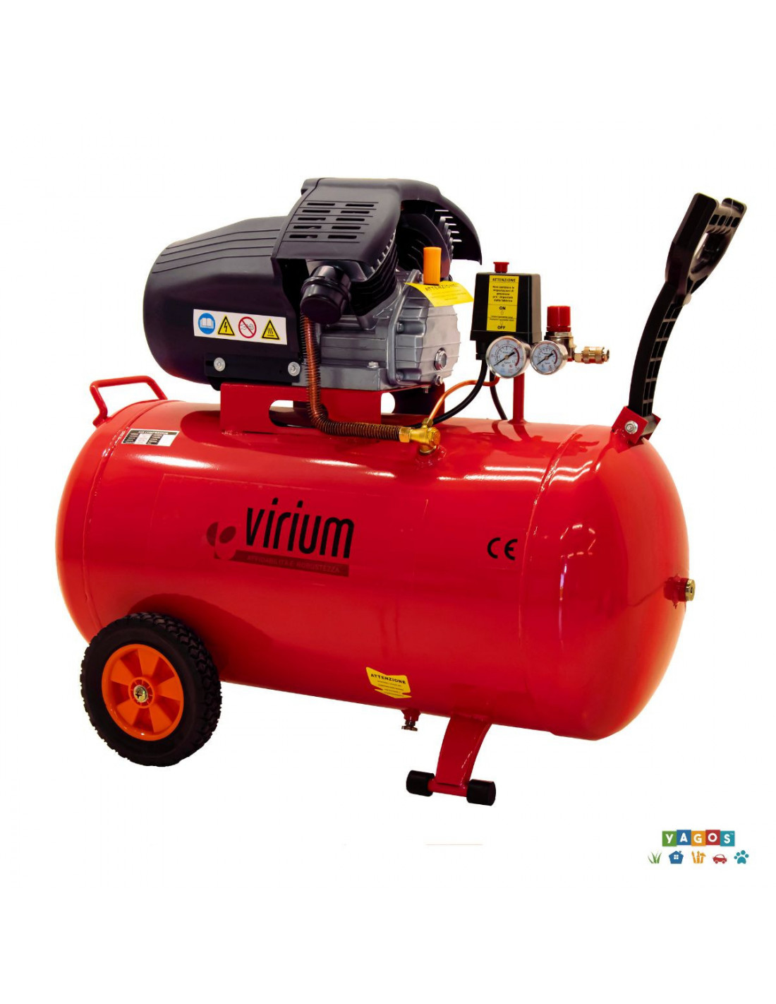 Compressore ad aria coassiale 100L 2200W 3HP lubrificato Virium Promo!