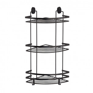 Mensola doccia angolare 3 ripiani acciaio nero Cover Black