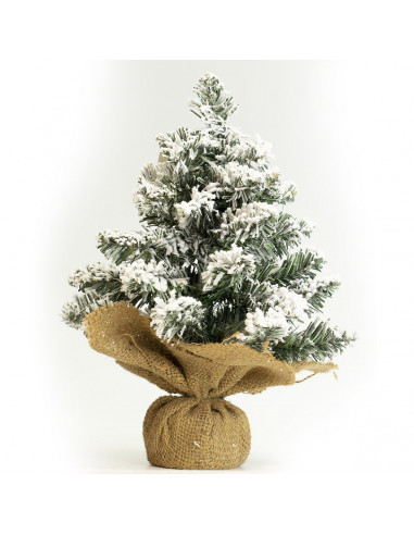 Albero di Natale Pinetto Innevato con base juta 30 cm Flora