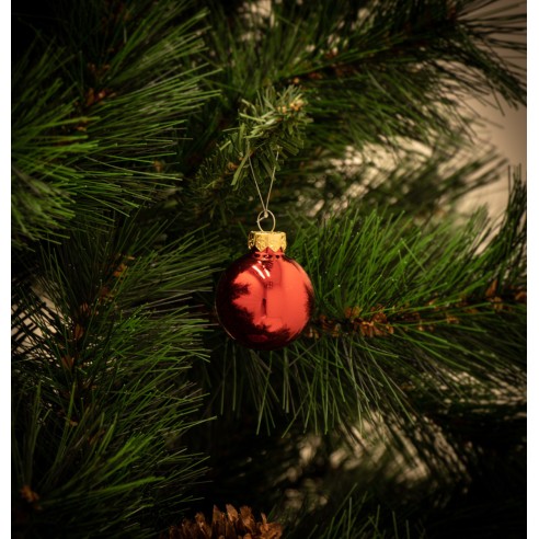 Palline di Natale in vetro Ø 4 cm rosso lucido