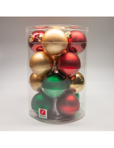 Palline di Natale in vetro multicolore Ø 8 cm da 18 pezzi