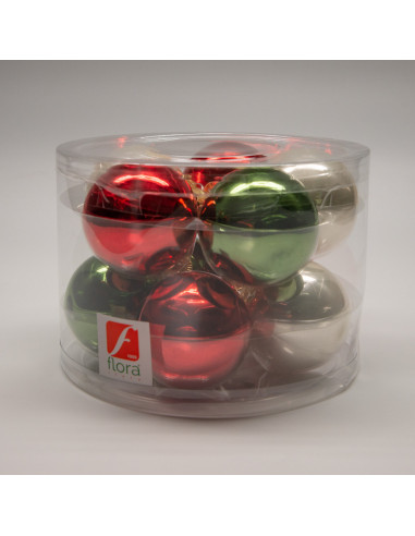 Palline di Natale in vetro multicolor Ø 6 cm confezione da 10 pezzi