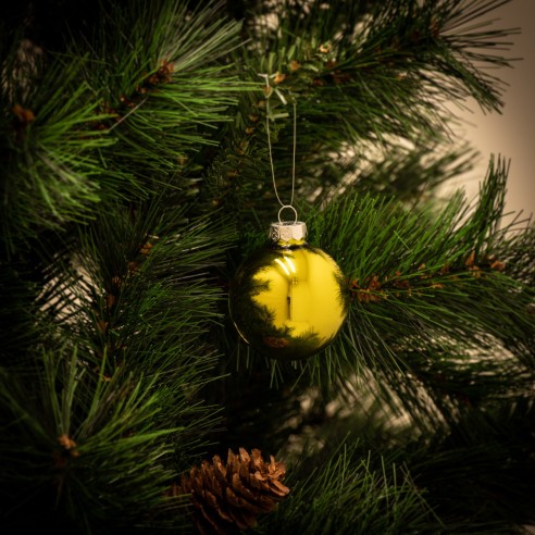 Palline Di Natale In Vetro 6 Cm, 20 Pezzi | Decorazioni Per Albero Miste Opache E Lucide, Verde Smeraldo, In Scatola Portaoggetti
