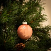 Palline di Natale in vetro rosa antico Ø 8 cm