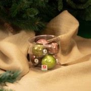 Palline di Natale in vetro multicolor Ø 8 cm conf da 6 pz ambientata