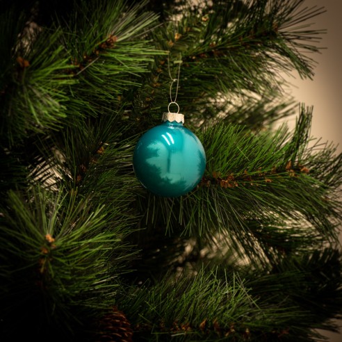 12 Palline Di Natale In Vetro 8 Cm – Opache E Lucide – Blu Reale/Cobalto Per Albero E Decorazioni Natalizie - 3