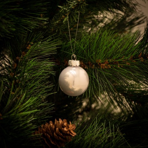 6 Palline D.8Cm Azzurro Decorazioni Addobbi Natale
