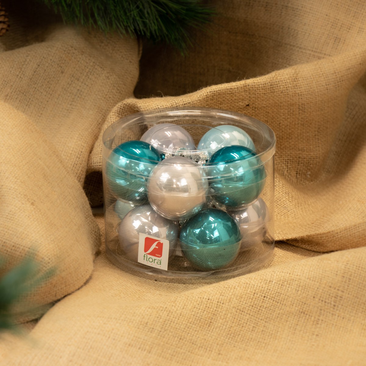 6 Palline Di Natale In Vetro 10 Cm - Opache E Lucide - Decorazioni Grandi Per Albero - Colore Bianco Puro