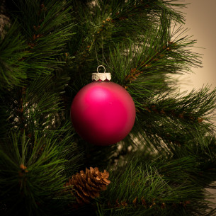 Palline di Natale in vetro mix fuxia Ø 8 cm conf da 6 pz 2