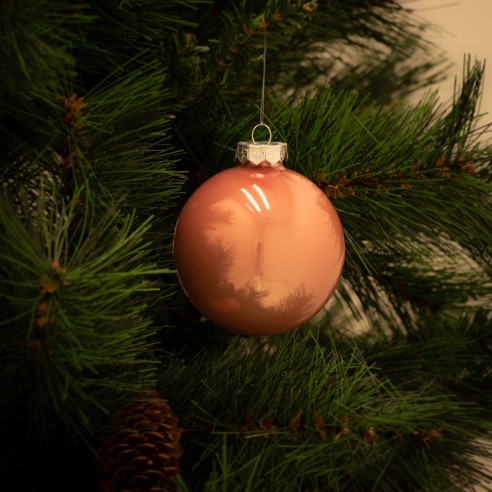Palline di Natale in vetro fuxia D. 8 cm conf. da 6 pz - prezzi bassi