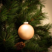 Pallina di Natale in vetro rosa satinato