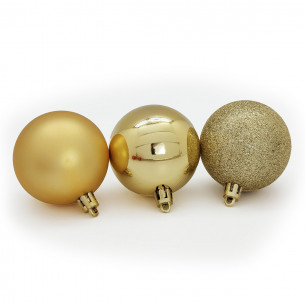 Palline di Natale in plastica oro Ø 6 cm confezione da 24 pezzi 2