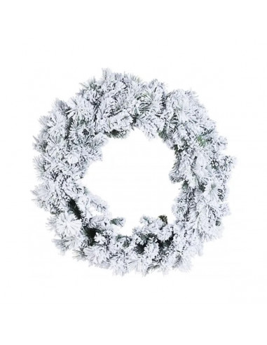 Corona di Natale verde innevato Ø 45 cm Flora