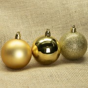 Palline di Natale in plastica oro Ø 8 cm
