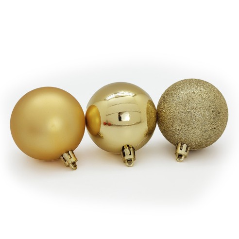 Palline di Natale in plastica oro Ø 8 cm