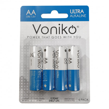 Batterie alcaline Ultra Voniko AA LR6 4 pz