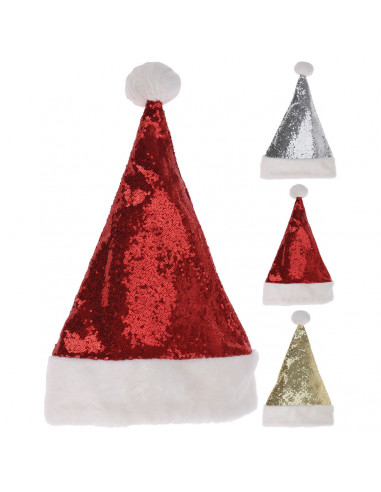 Cappello Babbo Natale paillettes assortito 40x30 cm H&S Collection