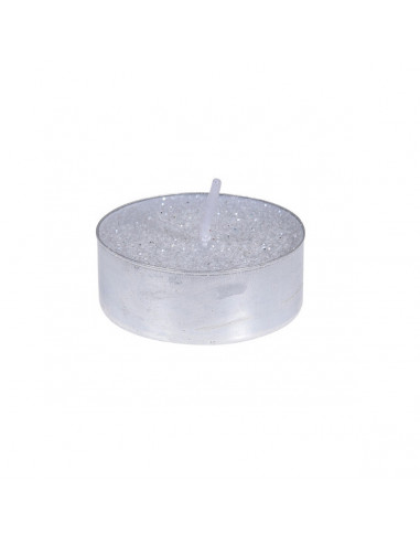 Candeline tea light glitter bianco 8 pz H&S Collection