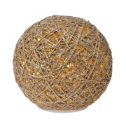 Sfera luminosa in rafia luce LED Ø 15 cm oro H&S Collection