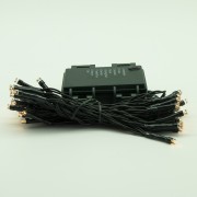 Luci di Natale a batteria con timer cavo verde 40 LED bianco caldo 8 funzioni 4 m Domus Light