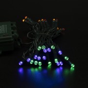Luci di Natale a batteria con timer cavo verde 40 LED multicolor 8 funzioni 4 m Domus Light