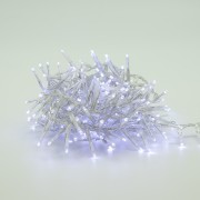 Luci di Natale grappolo cavo trasparente 560 LED bianco freddo 8 funzioni 11 m Domus Light