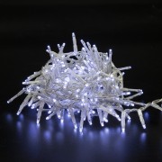 Luci di Natale grappolo cavo trasparente 560 LED bianco freddo 8 funzioni 11 m Domus Light
