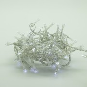 Luci di Natale a batteria con timer cavo trasparente 300 LED bianco ghiaccio 8 funzioni 15 m Domus Light