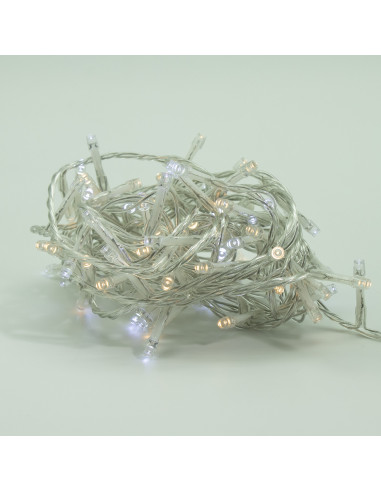 Luci di Natale a batteria con timer cavo trasparente 300 LED diamond 8 funzioni 15 m Domus Light