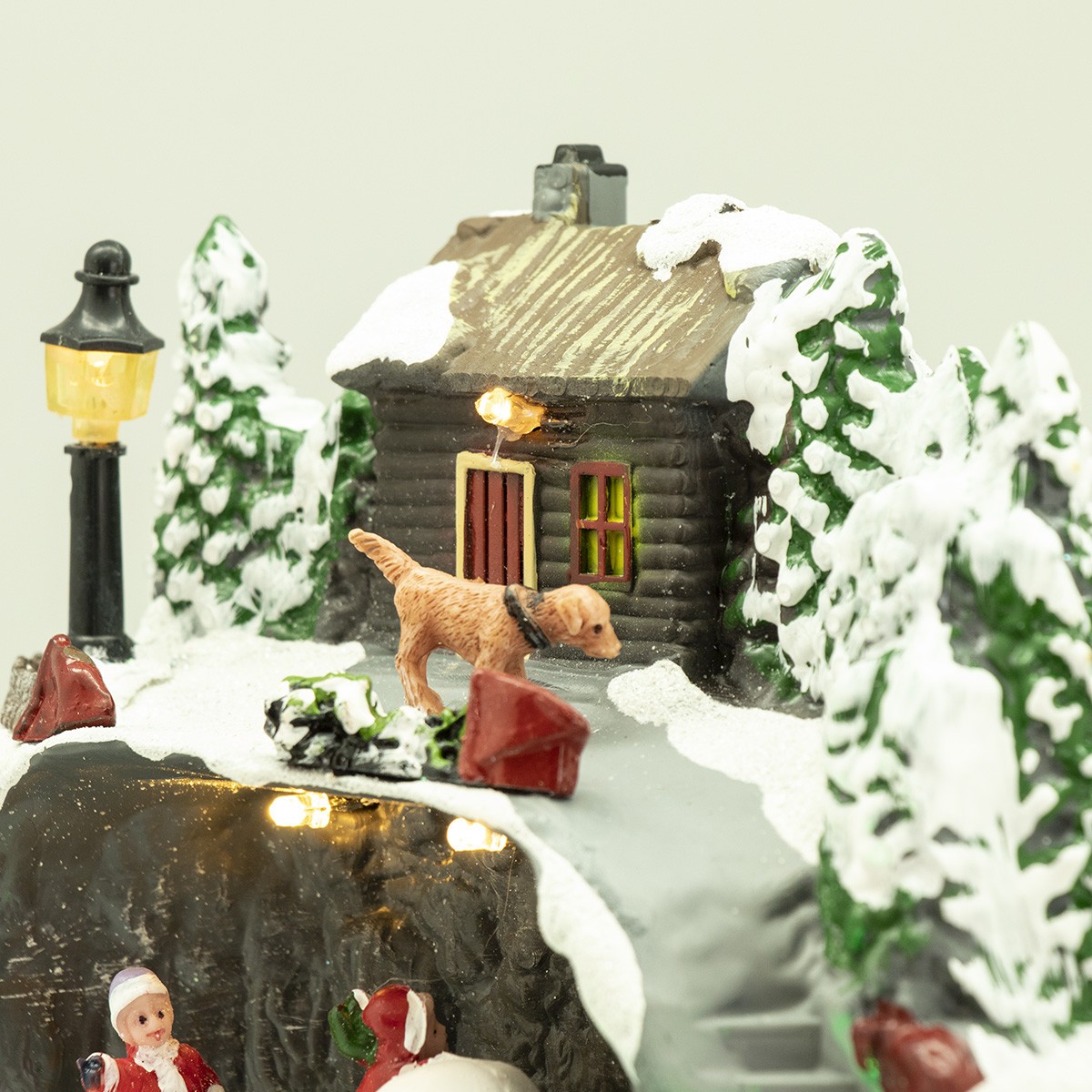 Villaggio Natalizio LED, Casette In Miniatura Luminescenti, 3 Modelli, Resina Dipinta A Mano, Con Batterie, Decorazione Da Tavolo Per Natale