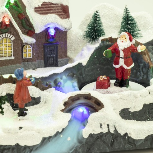 Villaggio Natalizio Luminoso, Villaggio di Natale con Illuminazione a LED, Casette In Miniatura Natale Accessori Da Costruire Led Luci Decorazioni Natalizie Shabby Chic Fai Da Te (10 pezzi