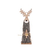Renna in legno naturale H30 cm grigio H&S Collection
