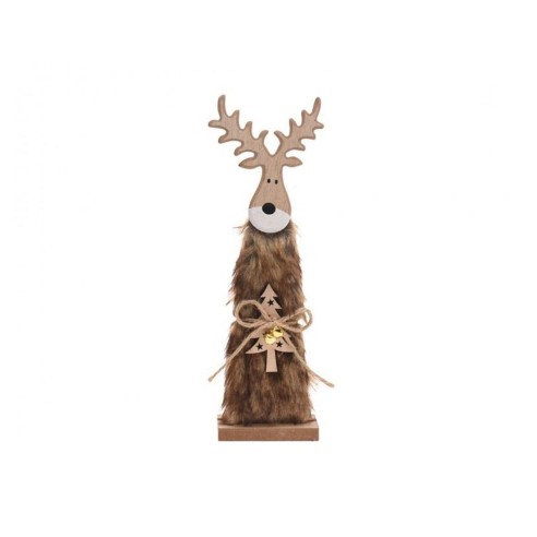 Renna in legno naturale H30 cm marrone H&S Collection