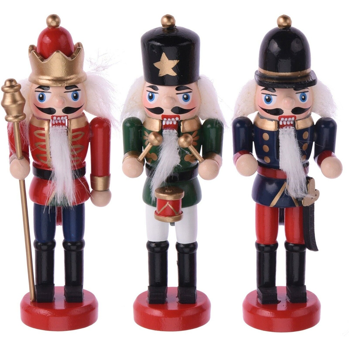 Amosfun Schiaccianoci In Legno A Forma Di Soldato, Decorazione Natalizia, Colore Argento, Altezza 30 Cm