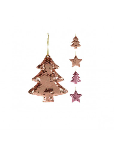 Pendente natalizio alberello stella paillettes H10 cm assortito H&S Collection