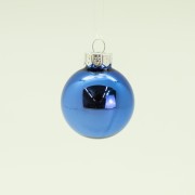 Pallina di Natale in vetro blu lucido Ø 4 cm Flora
