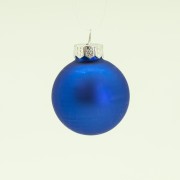 Pallina di Natale in vetro blu satinato Ø 4 cm Flora