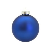 Pallina di Natale in vetro blu opaco Ø 8 cm Flora
