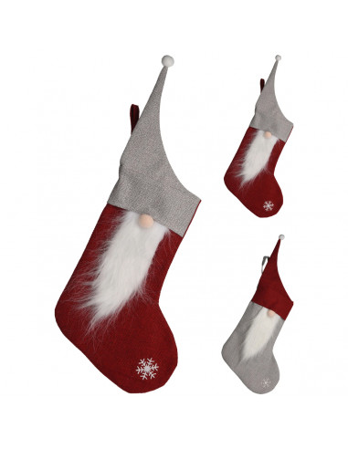Calza di Natale gnomo decorazione natalizia da appendere 40 cm assortito H&S Collection