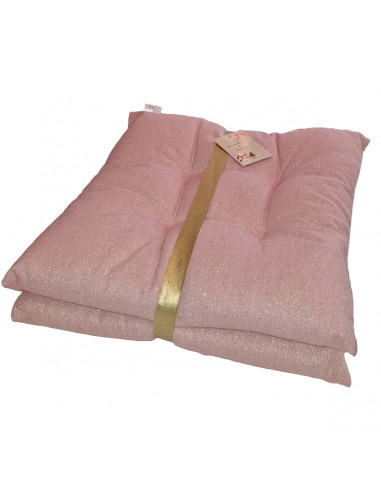 Set 2pz Cuscino per sedia in lurex Glow 42x42cm rosa