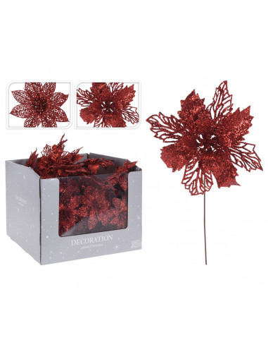 Pick fiore rosso H21 cm assortito decorazione per albero di Natale