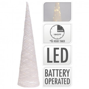 URBNLIVING Set Di 3 Coni Luminosi Per Albero Di Natale A LED - Piramidi Decorative Con Glitter, Altezze 40/60/80 Cm, Funzionamento A Batteria (AA) - 4