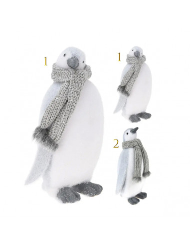 Pinguino con sciarpa H 34 cm assortito H&S Collection