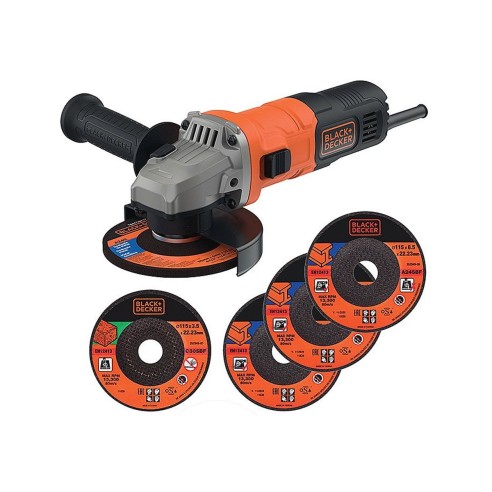 Smerigliatrice angolare 710W 115mm set 5 dischi Black+Decker BEG010A5-QS