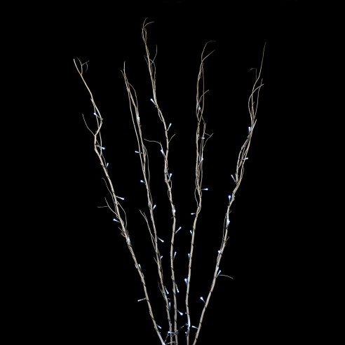 Rami luminosi colore avorio cavo trasparente 50 LED bianco ghiaccio luce fissa H120 cm 24V Prequ D1175